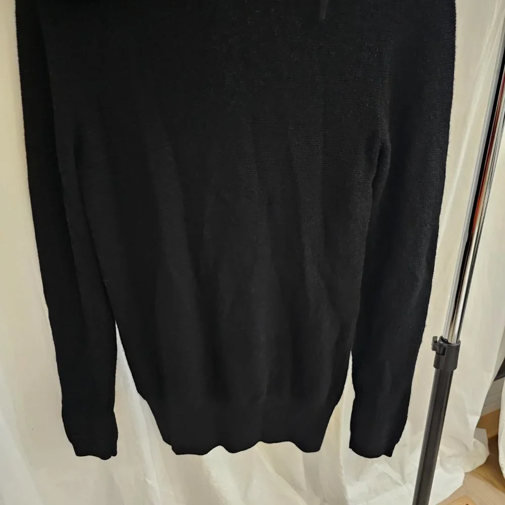 AllSaints Men's Black Ivar 100% Merino Long Sleeve Hoodie size XS - Picture 15 of 16